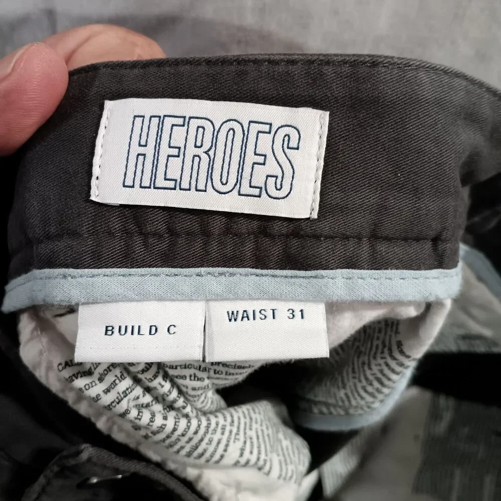 Spoke London Men's Heroes Build C Chino Pants Gray Size 31 x 30 - Picture 5 of 9